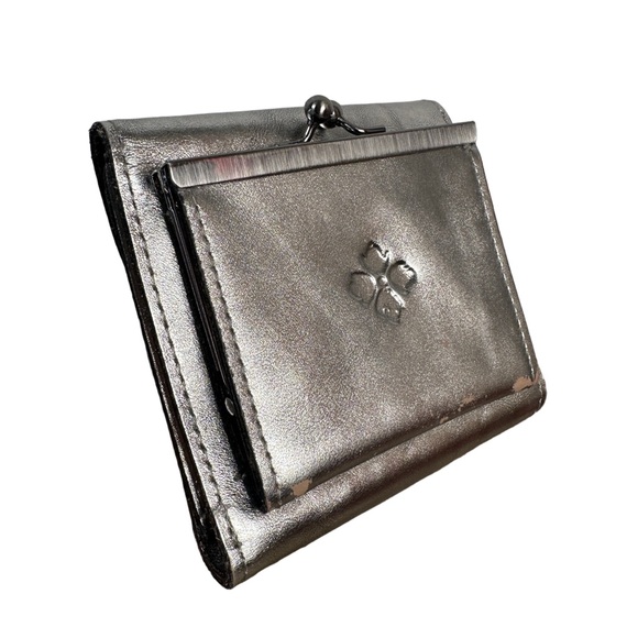 Patricia Nash Antique Platinum silver wallet leather fold metallic - Picture 1 of 13